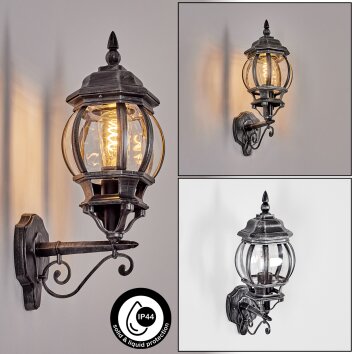 Lentua Zewnętrzny kinkiet, Lampa ścienna Czarny, Srebrny, 1-punktowy