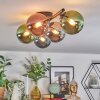 Chehalis lampa sufitowa, kula świetlna niebeieski, chrom, zielony, miedziany, przydymiony, 5-punktowe