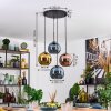 Koyoto lampa wisząca, kula świetlna, lampa wisząca niebeieski, złoty, miedziany, 4-punktowe