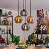 Koyoto lampa wisząca, kula świetlna, lampa wisząca niebeieski, złoty, miedziany, 4-punktowe