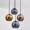 Koyoto lampa wisząca, kula świetlna, lampa wisząca niebeieski, złoty, miedziany, 4-punktowe