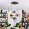 Koyoto lampa wisząca, kula świetlna, lampa wisząca niebeieski, złoty, przezroczysty, miedziany, 4-punktowe