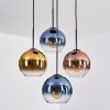 Koyoto lampa wisząca, kula świetlna, lampa wisząca niebeieski, złoty, przezroczysty, miedziany, 4-punktowe