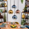 Koyoto lampa wisząca, kula świetlna, lampa wisząca niebeieski, złoty, przezroczysty, miedziany, 4-punktowe