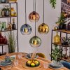 Koyoto lampa wisząca, kula świetlna, lampa wisząca niebeieski, złoty, zielony, przezroczysty, miedziany, 4-punktowe