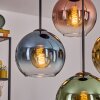 Koyoto lampa wisząca, kula świetlna, lampa wisząca niebeieski, złoty, zielony, przezroczysty, miedziany, 4-punktowe