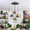 Koyoto lampa wisząca, kula świetlna, lampa wisząca niebeieski, złoty, zielony, przezroczysty, miedziany, 4-punktowe