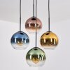 Koyoto lampa wisząca, kula świetlna, lampa wisząca niebeieski, złoty, zielony, przezroczysty, miedziany, 4-punktowe