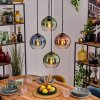 Koyoto lampa wisząca, kula świetlna, lampa wisząca niebeieski, zielony, przezroczysty, miedziany, 4-punktowe