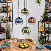 Koyoto lampa wisząca, kula świetlna, lampa wisząca niebeieski, zielony, przezroczysty, miedziany, 4-punktowe