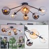Koyoto lampa sufitowa, kula świetlna 77.5 cm bursztynowy, chrom, przezroczysty, przydymiony, 6-punktowe