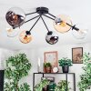 Koyoto lampa sufitowa, kula świetlna 77.5 cm bursztynowy, chrom, przezroczysty, przydymiony, 6-punktowe