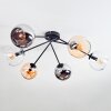 Koyoto lampa sufitowa, kula świetlna 77.5 cm bursztynowy, chrom, przezroczysty, przydymiony, 6-punktowe
