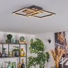 Rivano Lampa sufitowa LED Chrom, Wygląd drewna, Czarny, 1-punktowy