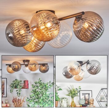 Chehalis lampa sufitowa, kula świetlna bursztynowy, przezroczysty, przydymiony, 5-punktowe