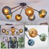 Koyoto lampa sufitowa, kula świetlna 77.5 cm niebeieski, złoty, zielony, 6-punktowe