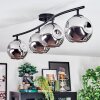 Ripoll lampa sufitowa, kula świetlna chrom, przydymiony, 4-punktowe