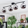 Ripoll lampa sufitowa, kula świetlna chrom, przydymiony, 4-punktowe