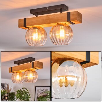 Sernadelo lampa sufitowa, kula świetlna kolory naturalne, czarny, 2-punktowe