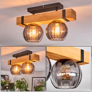 Sernadelo lampa sufitowa, kula świetlna kolory naturalne, czarny, 2-punktowe