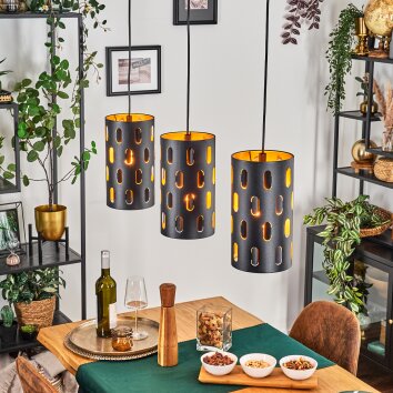 Rolin Lampa wisząca, Lampa wisząca Czarny, 3-punktowe