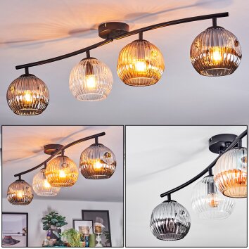 Ripoll lampa sufitowa, kula świetlna bursztynowy, przezroczysty, przydymiony, 4-punktowe