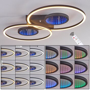 Durek Lampa sufitowa LED Czarny, 1-punktowy, Zdalne sterowanie