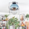 Koyoto lampa sufitowa, kula świetlna 12 cm niebeieski, przezroczysty, 1-punktowy