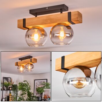 Sernadelo lampa sufitowa, kula świetlna kolory naturalne, czarny, 2-punktowe