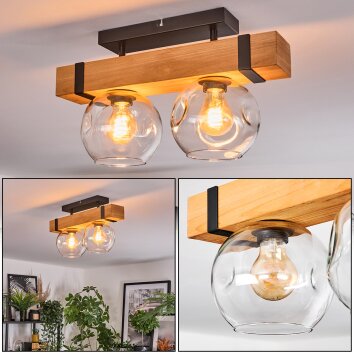 Sernadelo lampa sufitowa, kula świetlna kolory naturalne, czarny, 2-punktowe