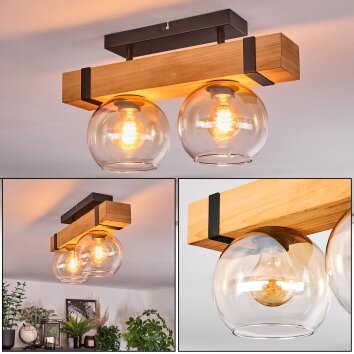 Sernadelo lampa sufitowa, kula świetlna kolory naturalne, czarny, 2-punktowe
