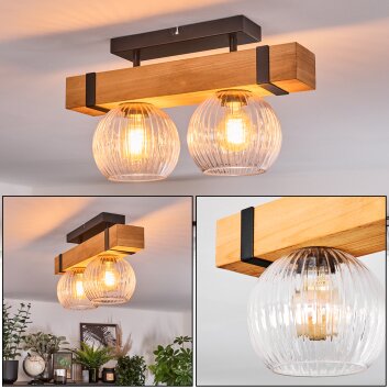 Sernadelo lampa sufitowa, kula świetlna kolory naturalne, czarny, 2-punktowe