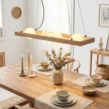 Zanin lampa wisząca, lampa wisząca kolory naturalne, czarny, 4-punktowe