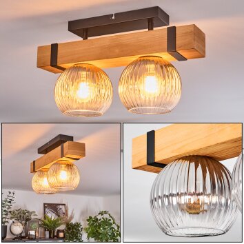 Sernadelo lampa sufitowa, kula świetlna kolory naturalne, czarny, 2-punktowe