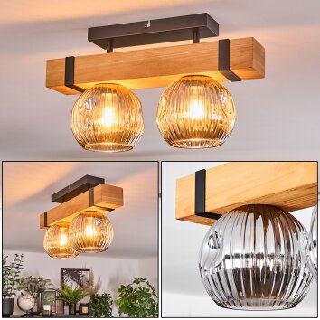 Sernadelo lampa sufitowa, kula świetlna kolory naturalne, czarny, 2-punktowe