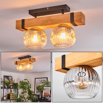 Sernadelo lampa sufitowa, kula świetlna kolory naturalne, czarny, 2-punktowe