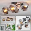 Koyoto lampa sufitowa, kula świetlna chrom, przezroczysty, przydymiony, 4-punktowe