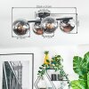 Koyoto lampa sufitowa, kula świetlna chrom, przezroczysty, przydymiony, 4-punktowe