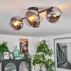 Koyoto lampa sufitowa, kula świetlna chrom, przezroczysty, przydymiony, 4-punktowe