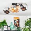 Koyoto lampa sufitowa, kula świetlna bursztynowy, chrom, przydymiony, 4-punktowe