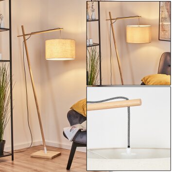 Soungou lampa stojąca kolory naturalne, biały, 1-punktowy