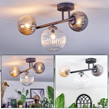 Chehalis lampa sufitowa, kula świetlna bursztynowy, przezroczysty, przydymiony, 3-punktowe