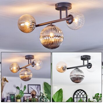 Chehalis lampa sufitowa, kula świetlna bursztynowy, przezroczysty, przydymiony, 3-punktowe