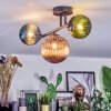 Chehalis lampa sufitowa, kula świetlna niebeieski, zielony, miedziany, 3-punktowe