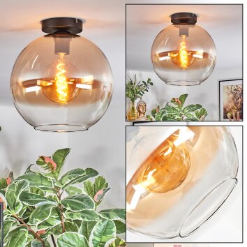 Koyoto lampa sufitowa, kula świetlna 30 cm bursztynowy, przezroczysty, 1-punktowy