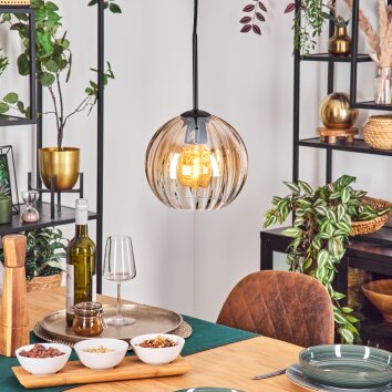 Koyoto lampa wisząca, kula świetlna, lampa wisząca bursztynowy, przezroczysty, 1-punktowy