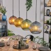 Koyoto lampa wisząca, kula świetlna, lampa wisząca niebeieski, złoty, zielony, miedziany, 4-punktowe