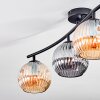 Ripoll lampa sufitowa, kula świetlna bursztynowy, przydymiony, 4-punktowe