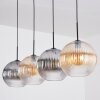Koyoto lampa wisząca, kula świetlna, lampa wisząca bursztynowy, przezroczysty, przydymiony, 4-punktowe