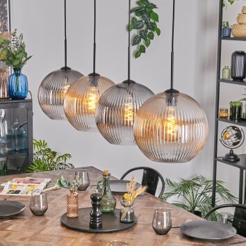 Koyoto lampa wisząca, kula świetlna, lampa wisząca bursztynowy, przezroczysty, przydymiony, 4-punktowe